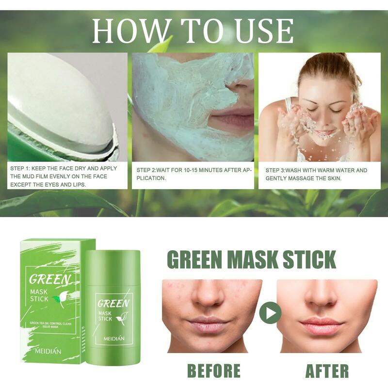 Cleansing & Moisturize Mud Mask Green Tea Solid Pores Clean Mask Gentle Dispel Acne Blemish Remove Blackhead Hydrating Mask 2024