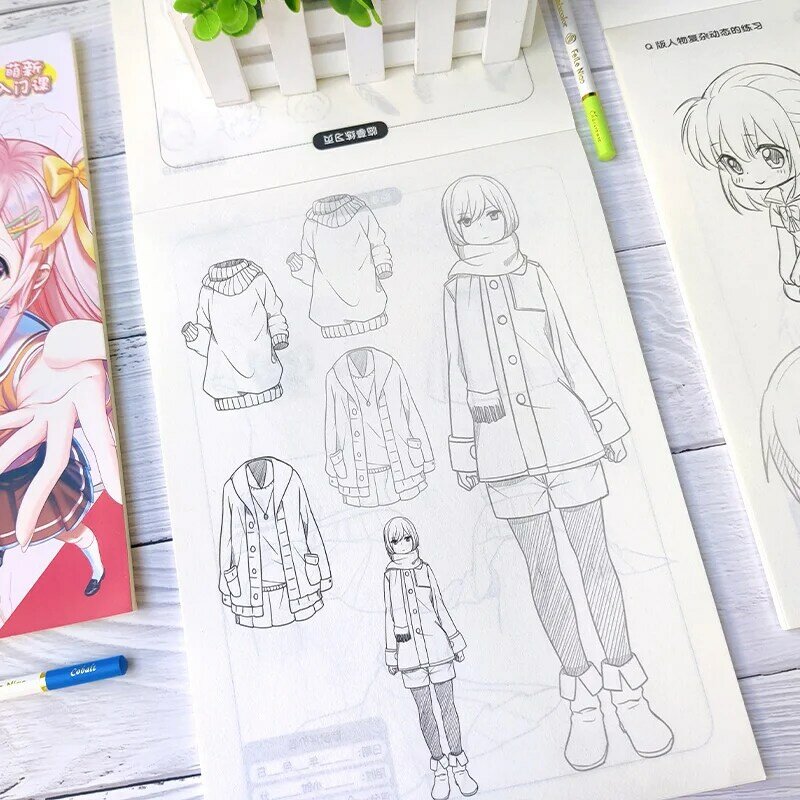 Quadrinhos Especial Coloring Book, Cartoon Character Anime Pintura Técnica Workbook, Copiar Prática Linha Projecto Livro, Q Version