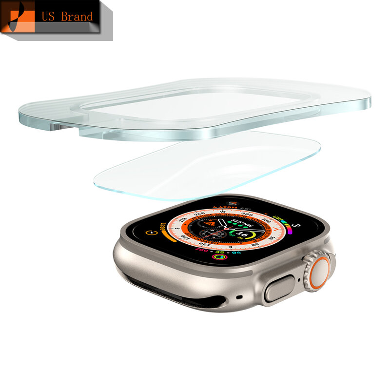 Película protectora de pantalla para Apple Watch 8 Ultra 49mm, película protectora completa transparente para iWatch ultra 49mm posición fácil instalación