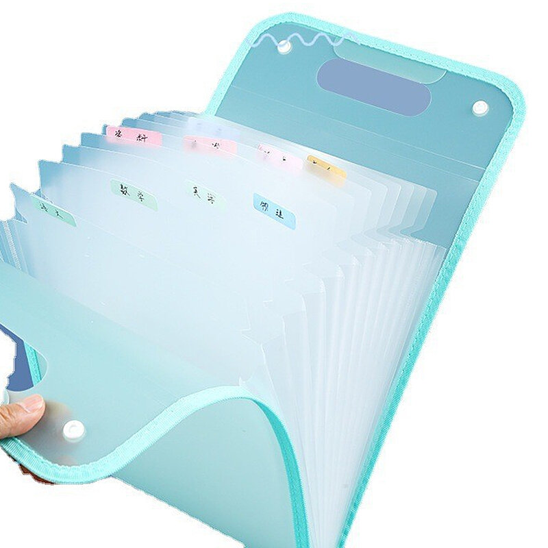 Portable A4 Folders 13-layer File Classification Storage Bag Large Capacity Vertical Organ Box Desk Organizer Paper Storage Bag