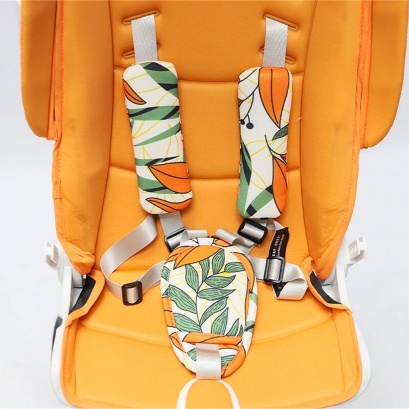 Juego de almohadillas de hombro para cinturón de seguridad de bebé, fundas universales para cinturón de seguridad de coche, almohadillas de cojín para cochecito