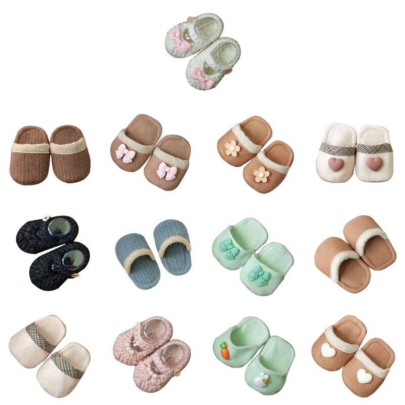 Newborn Photo Props Small Slippers Crochet Shoes Lightweight Slippers Baby Photoshoot Props for Infant Boy or Girl Gift