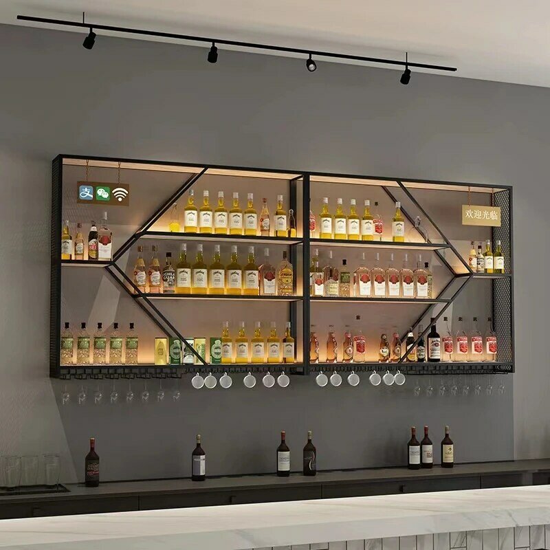 Armoire d'Angle de Rangement pour Bar Français ou Cocktail, Armoire à Vin de Restaurant, Affichage Commercial, Accessoires