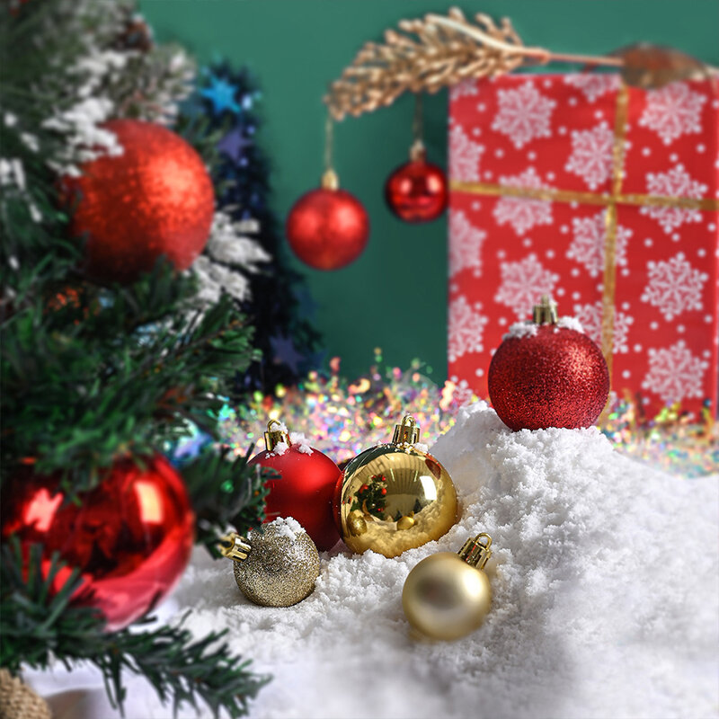 Decoração de Natal atemporal para festas temáticas, ABS reutilizável feito, textura high-end, 24pcs