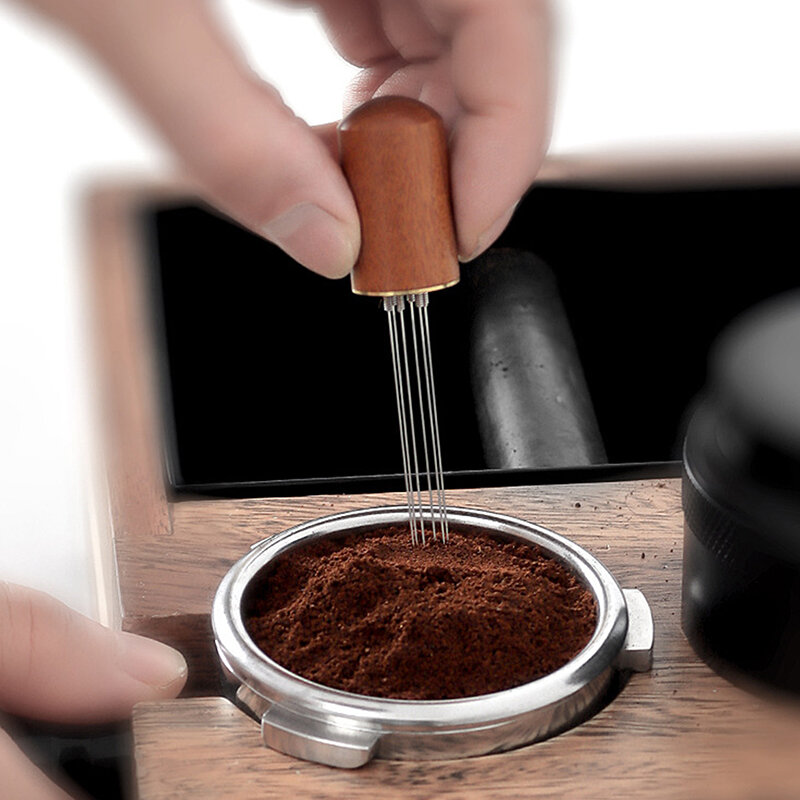 Espresso Coffee Agitador Distribuidor Agulha, aço inoxidável, pó Tamper Tool, Barista Acessórios