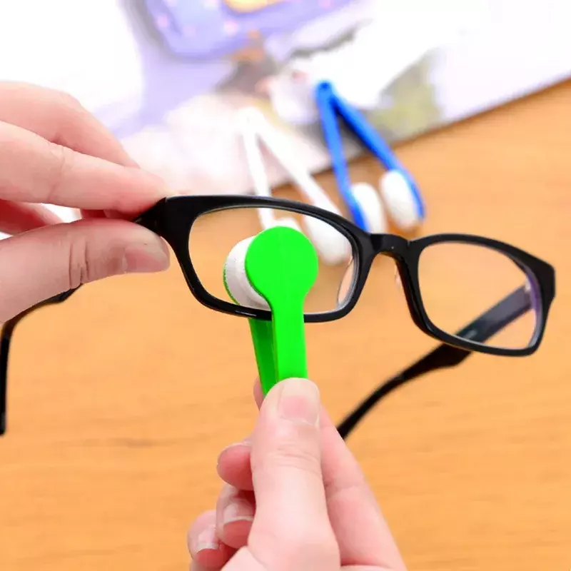 1/5Pcs spazzola per occhiali portatile detergente per occhiali in microfibra su due lati pulizia per occhiali detergente per sfregamento strumenti per spazzole per la pulizia degli occhiali
