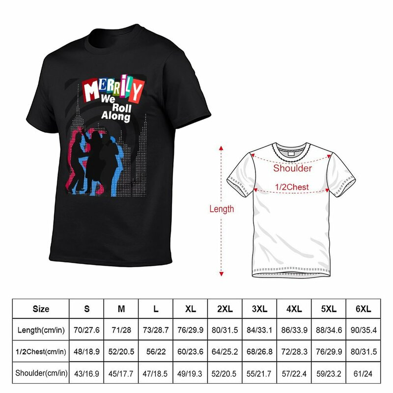 Merrily We Roll Along - NYC T-Shirt tees customs oversizeds summer clothes heavy weight t shirts for men