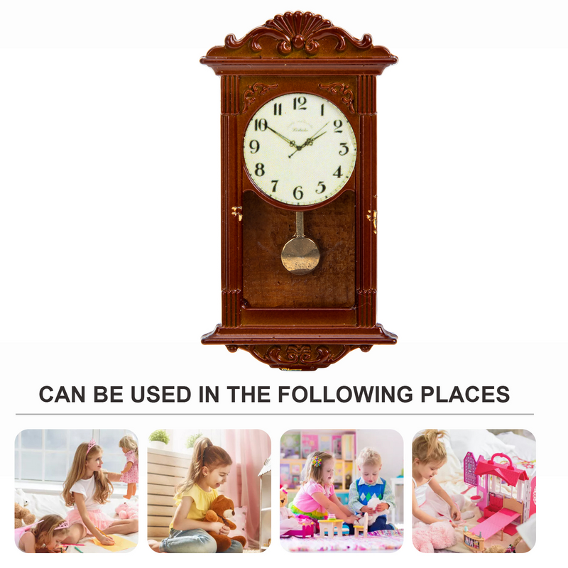 Juguetes para niños, casa de muñecas, reloj romano, muebles en miniatura, accesorios para habitación, relojes colgantes