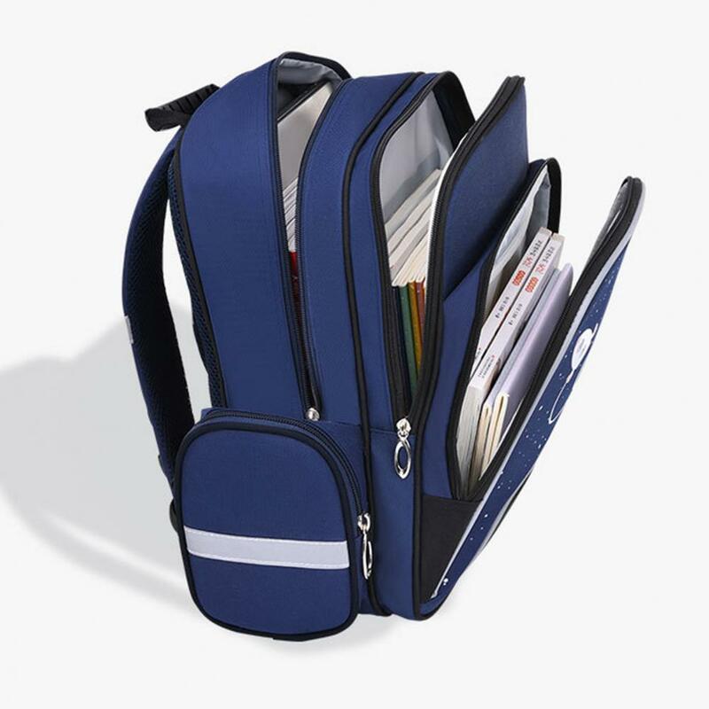 حقيبة ظهر مدرسية للجنسين 6-12Y بشريط عاكس حقيبة ظهر للأطفال محمولة بسحّاب ناعم