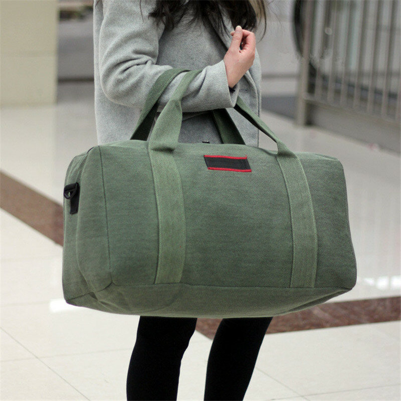 Bolsa de viaje de equipaje para mujer y hombre, bolso de lona portátil de gran capacidad, ideal para el fin de semana, 2023