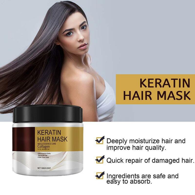 KerBrian-Masque hydratant pour cheveux, nourrissant, anti-chute de cheveux, réparation sèche endommagée, traitement à extrémités fourchues, lissage du cuir chevelu, soin des cheveux crépus