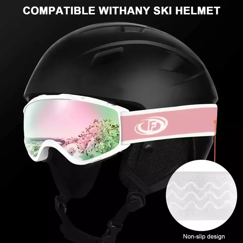 Findway лыжные очки для взрослых двухслойные линзы анти-туман 100% анти-УФ OTG дизайн и снег очки для молодежи Открытый лыж