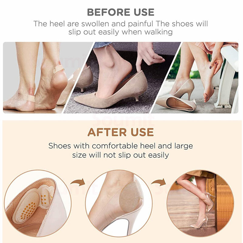 Women  for Shoes High Heel Size Heels Pads Pain Relief Silicone Inserts	Feet Reduce Shoe Filler	Cushion	Padding Lining Insoles