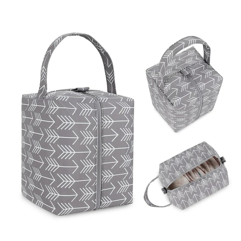 Nuove borse asciutte bagnate per pannolini di stoffa per bambini con cerniera borsa per il trasporto all'aperto da viaggio per passeggino con tasca per pannolini impermeabile