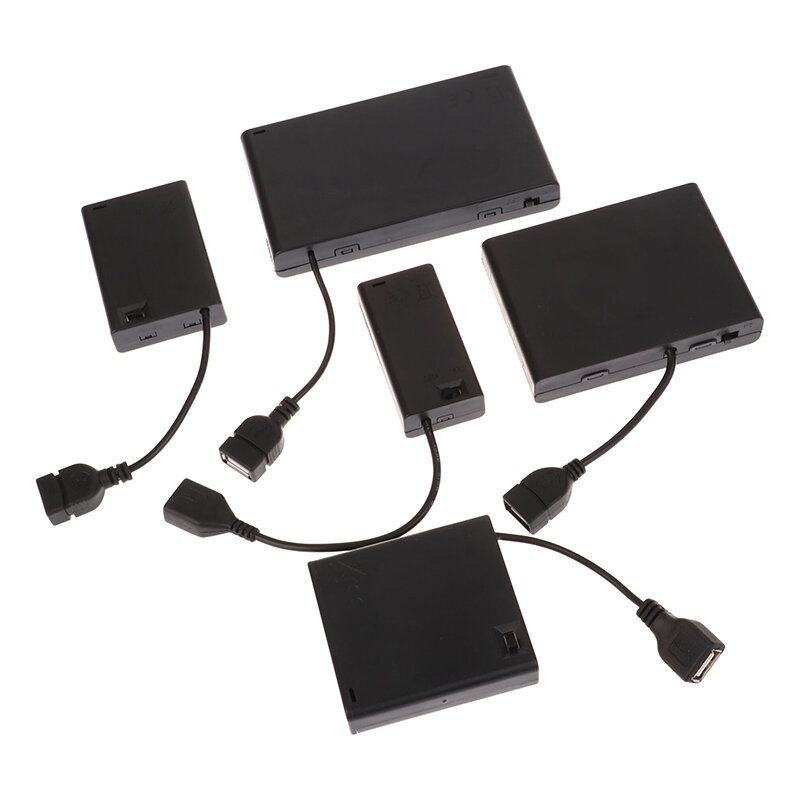 휴대용 미니 AA 배터리 거치대 보관함 케이스, USB 전원 공급 장치 배터리 박스, 5 번째 및 7 번째 배터리용, DC 4.5V