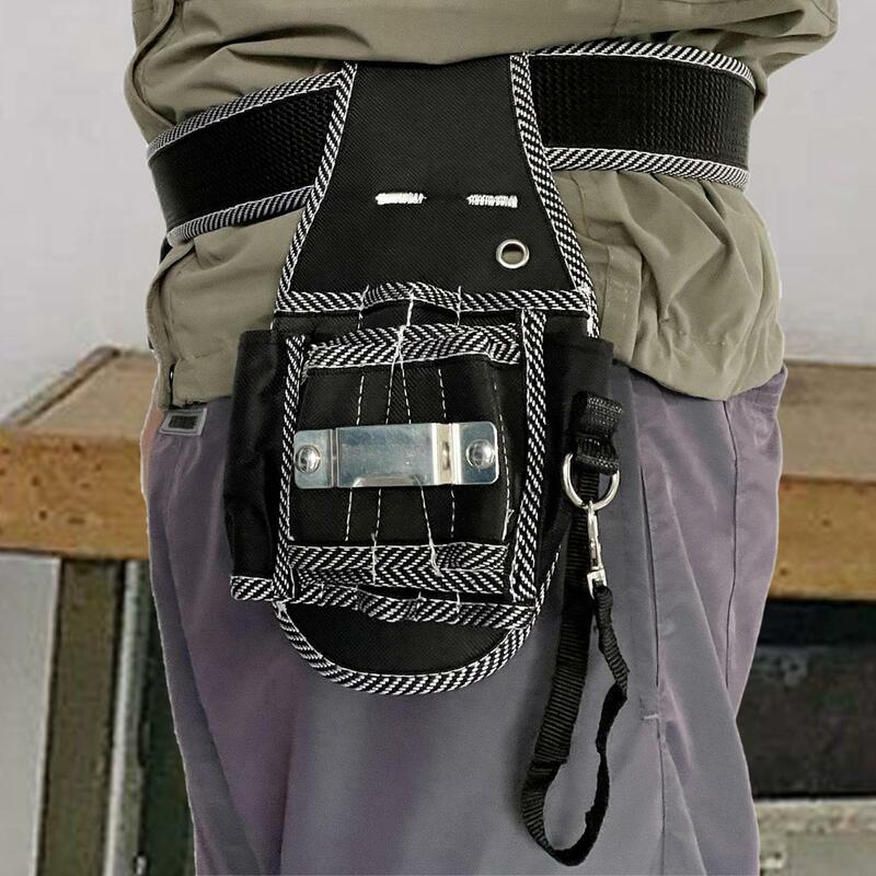 Tas peralatan pinggang saku dengan sabuk portabel, tas alat pinggang tukang listrik untuk tukang kayu konstruksi mekanik pertukangan rumah DIY