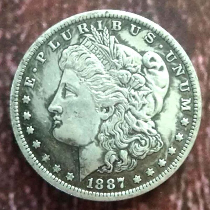 Роскошная монета 1887 доллар США свободы забавная парная художественная монета/ночной клуб решение монета/удачи памятная карманная монета + подарочный пакет