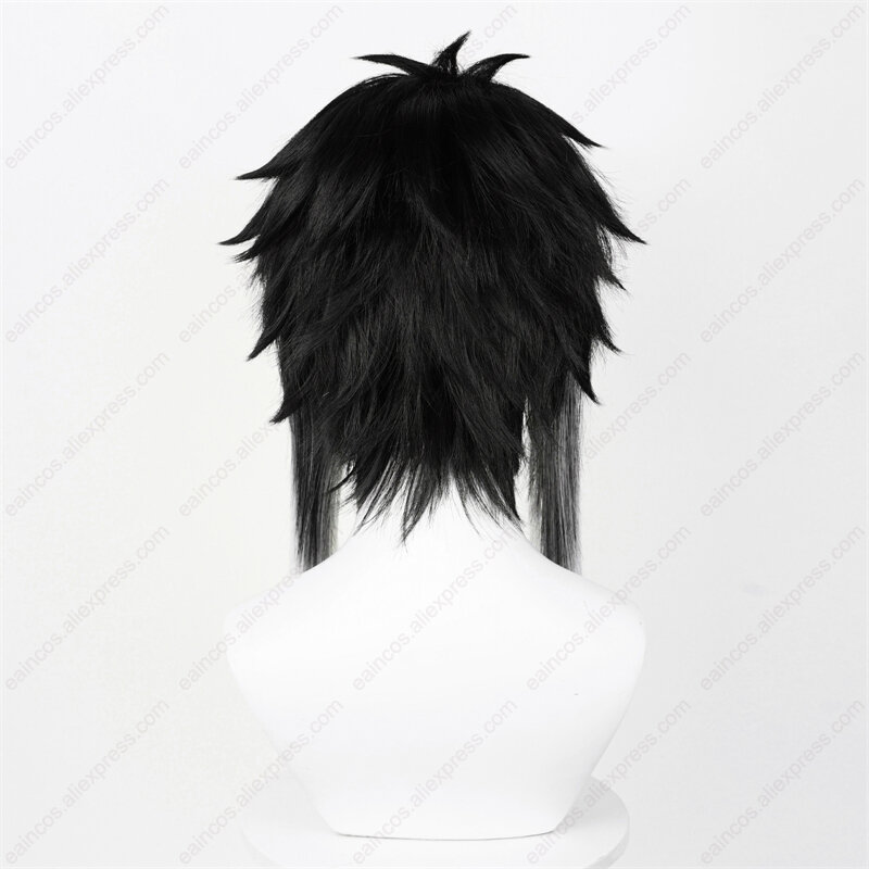 Wig Cosplay Anime Akutagawa Ryunosuke 30cm Wig gradien hitam putih pendek rambut sintetis tahan panas