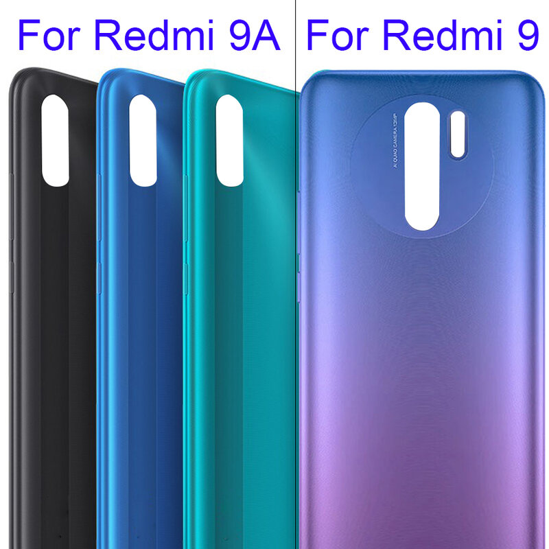 Крышка батарейного отсека для Redmi 9a, Задняя стеклянная панель для redmi 9 9a, корпус для Redmi 9C, Крышка батарейного отсека