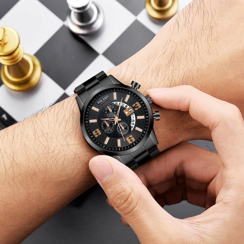 Orologi da polso al quarzo di lusso alla moda da uomo Business minimalista Casual orologio da uomo in acciaio inossidabile orologio di senso del Design di fascia alta