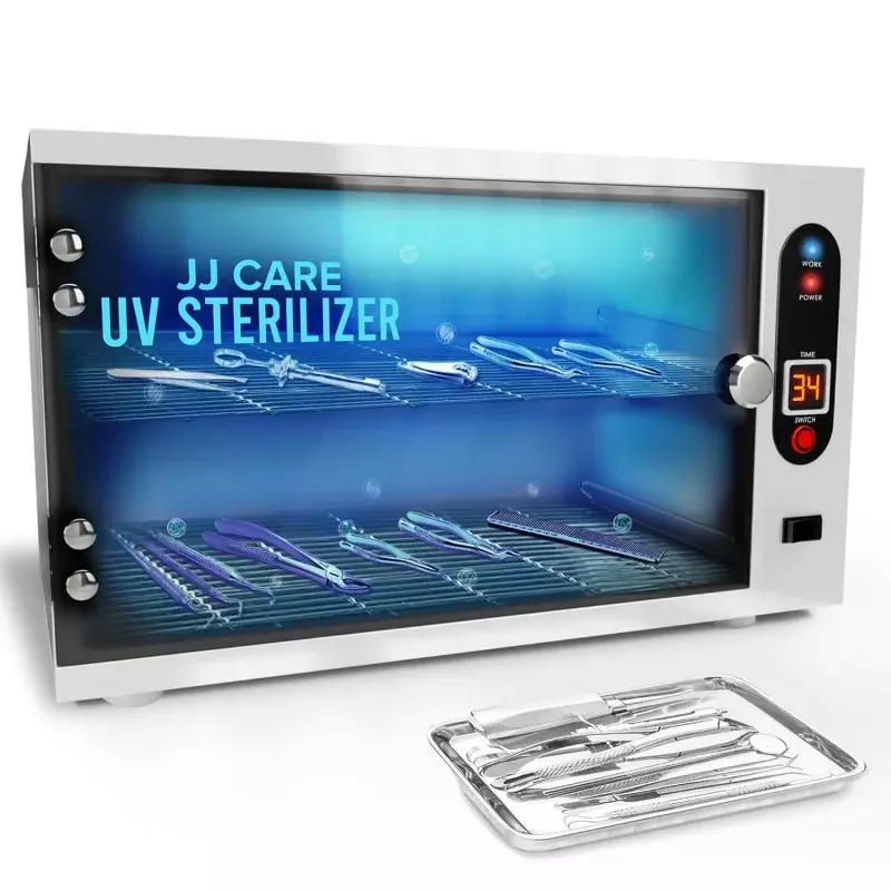 JJ CARE sterilizzatore UV capacità di 8 litri, luce UV 99% sterilizzazione efficienza di uccisione, armadio sterilizzatore UV Timer LED per salone