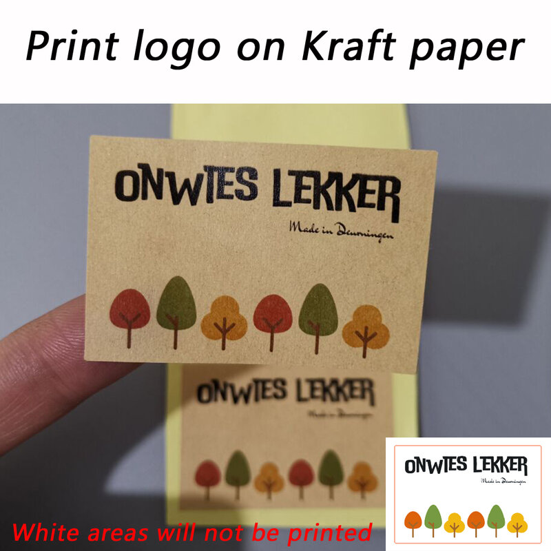100 pezzi adesivi con LOGO personalizzato etichetta bianca/adesivo per imballaggio di nozze design Kraft baking your own name, etichette di ringraziamento