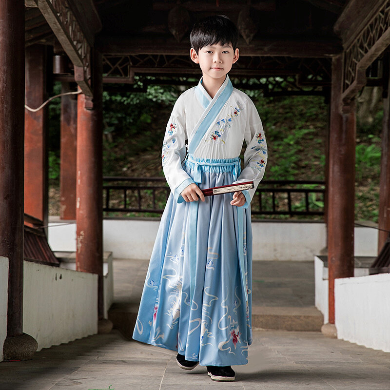 2022 New Hanfu Boys and Children's Ancient Clothes Summer Thin Guoxue Clothes Childrens High-end Chinese Style Tang Clothes