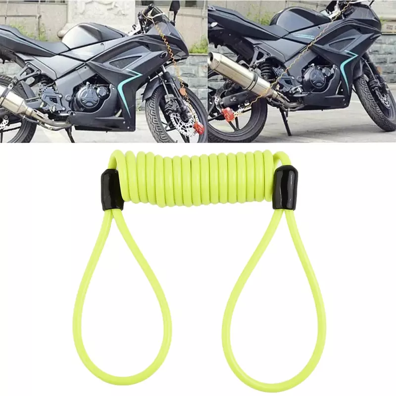 1.2m Disc Lock Reminder Minder Disk Cable Coil Motorcycle Motorbike Scooter Security(yellow) Steel Coil And Plastic