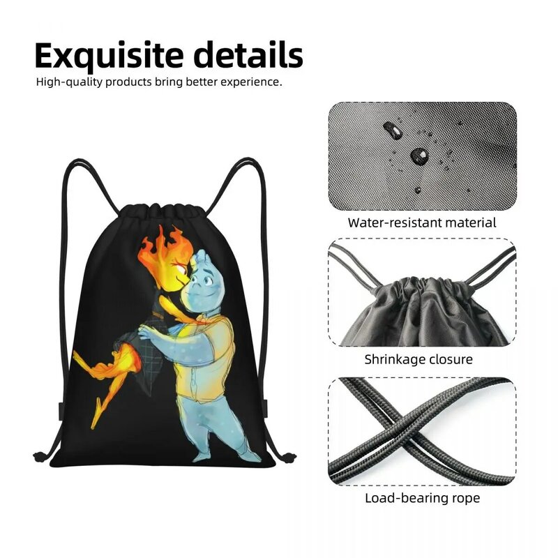 Custom Elemental Cartoon Drawstring Backpack Bags Women Men Lightweight Ember Cinder Lumen Gym Sports Sackpack Sacks for Yoga
