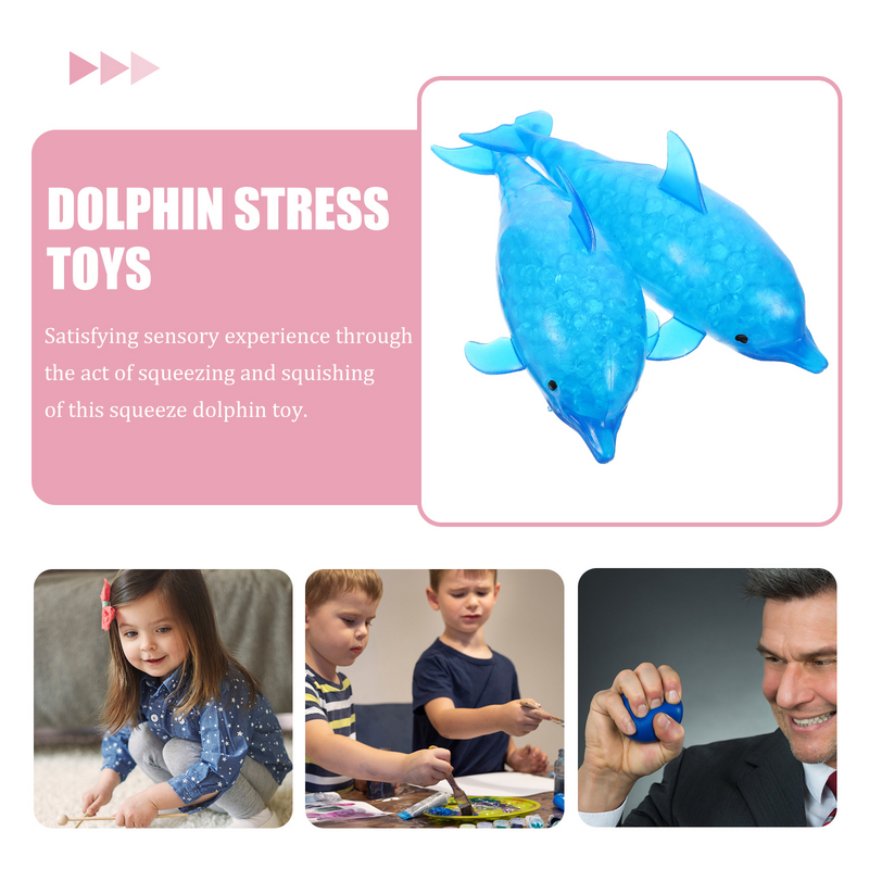 Juguetes sensoriales de delfín, juguetes de descompresión del océano, Juguetes Divertidos para apretar, 2 piezas