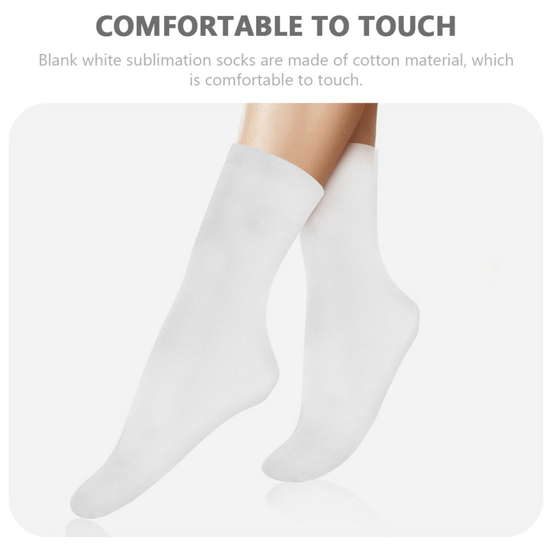 Sublimation Socks Blank DIY Straight Heat Transfer Printing Double-sided Cotton
