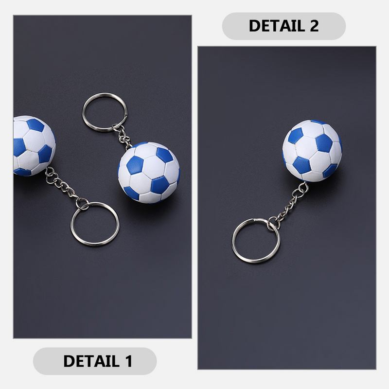 6pcs Simulation Football Hanging Charms Sports Ball Pendants Bag Hanging Charms Diy Supplies