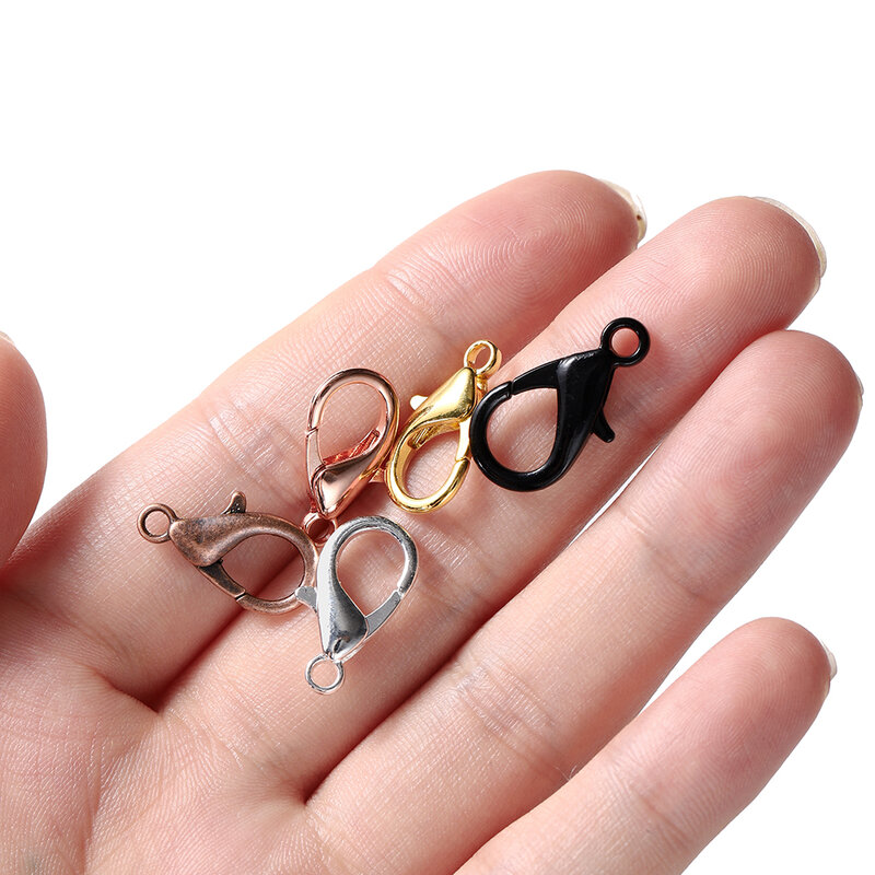 100 sztuk/partia metalowe zapięcia homara na bransoletki naszyjniki haki zamknięcie łańcucha akcesoria dla DIY tworzenia biżuterii ustalenia