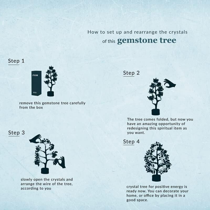 ต้นไม้แห่งชีวิตของขวัญหินคริสตัลต้นไม้พลังงานและคริสตัลการรักษาต้นไม้เงินคริสตัลความสูง20ซม. กว้าง15ซม.