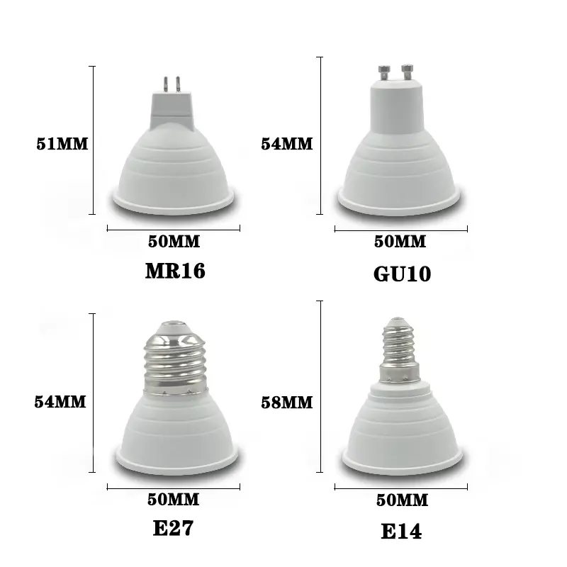 Bombilla LED COB, foco E27, E14, GU10, MR16, 6W, 220V, aluminio de alta calidad, bombillas LED superbrillantes