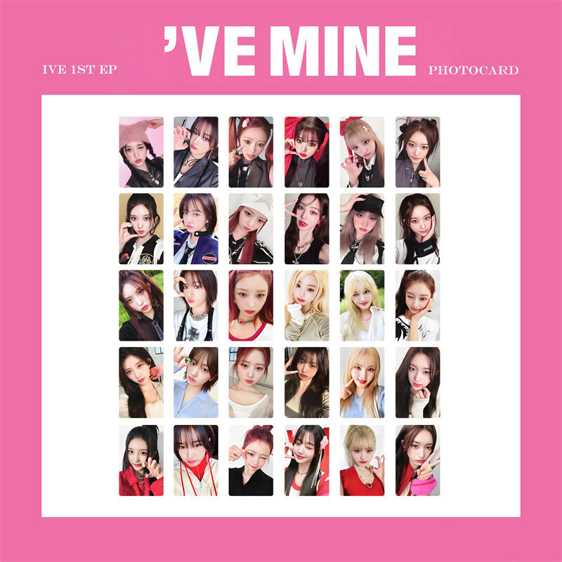 KPOP 6pcs/set IVE Album 1st EP I'VE MINE LOMO Card Eleven Girl Group Wonyoung LIZ Gaeul Leeseo REI Yujin Postcard Photo Card