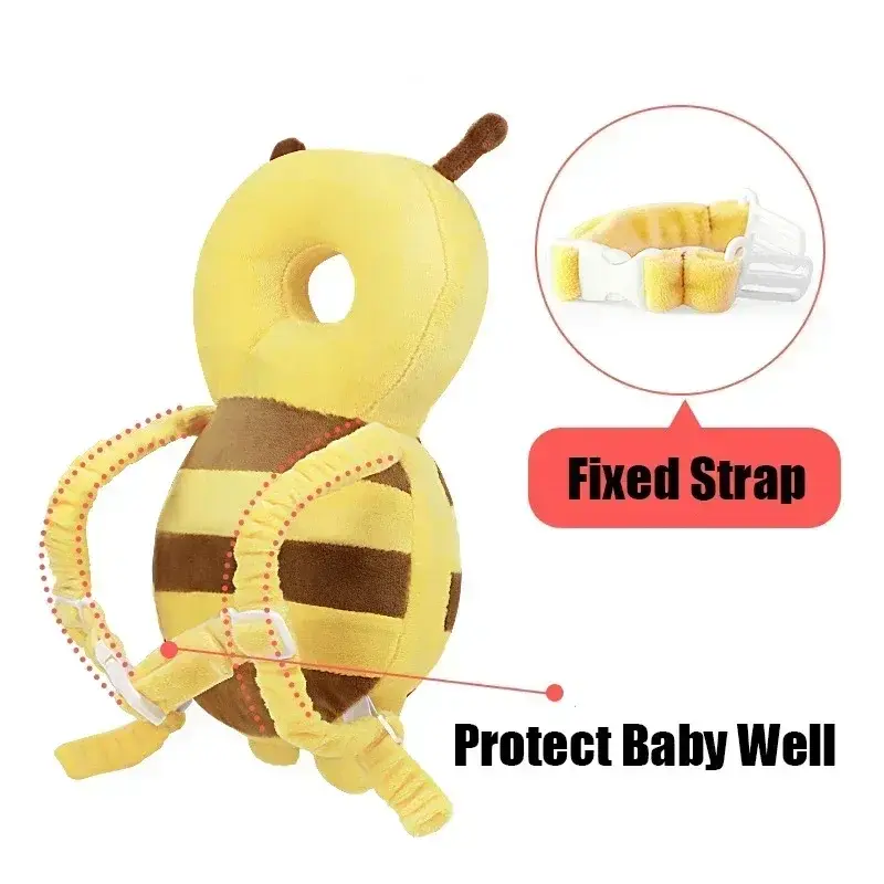 Baby's Head Back Protection Pillow, Learn Walk Chapelaria, Prevenir Segurança, Prevenção Almofada de Segurança, Cartoon Bee, Almofadas Kids, Outono