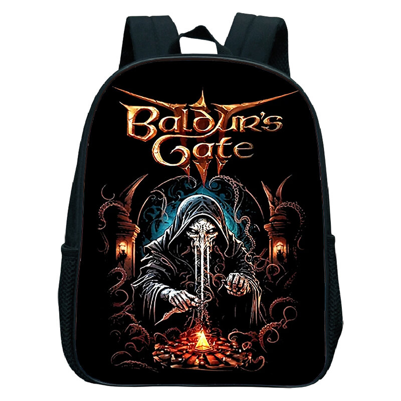 Mini bolsa escolar infantil impermeável, mochila de nylon para meninos e meninas, print do Balance's Gate 3, pré-escolar infantil, presente de volta à escola