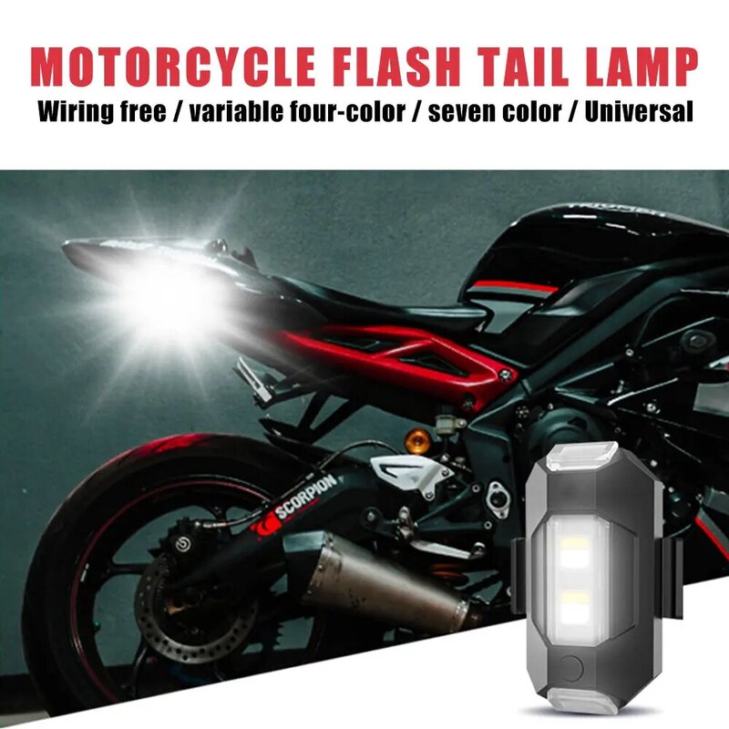 Luz LED de advertencia anticolisión, luz estroboscópica RGB para Mini Dron, indicador de señal intermitente de giro de 7 colores, luz de seguridad para bicicleta y motocicleta