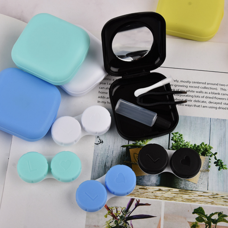 Mini estuche de Lentes de contacto portátil de bolsillo suave, fácil de llevar, caja de almacenamiento de Lentes de colores, contenedor de espejo, Kit de viaje, nuevo