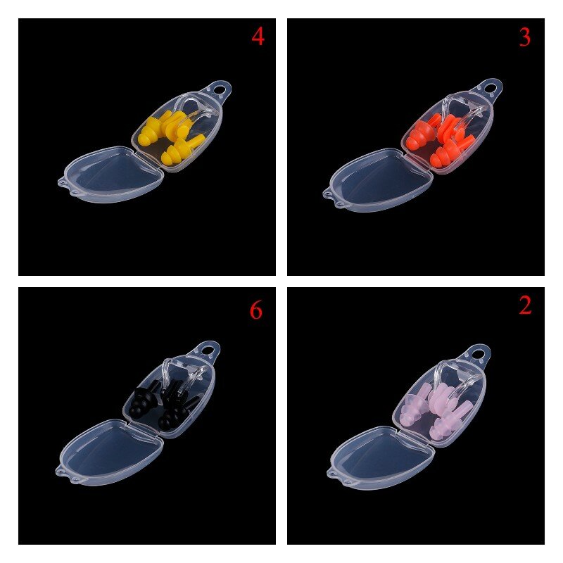 2022 Swimming Earplugs Nose Clip Case Protective Prevent Water Protection Ear Plug Waterproof Soft Silicone Swim Dive Supplies