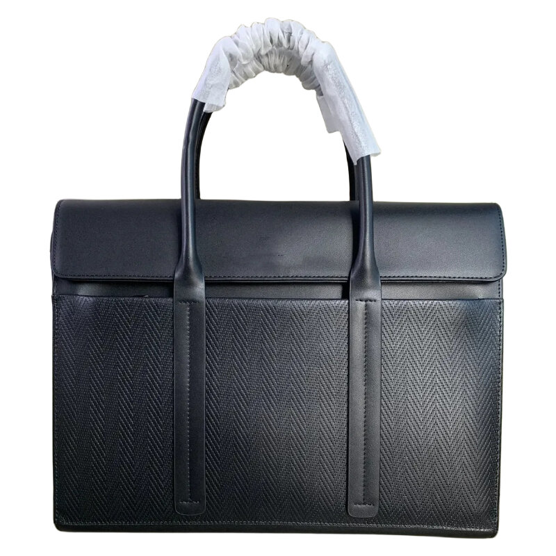 Men 15 Inch Cowhide Briefcase Laptop Business  Commuting Bag Document Bag