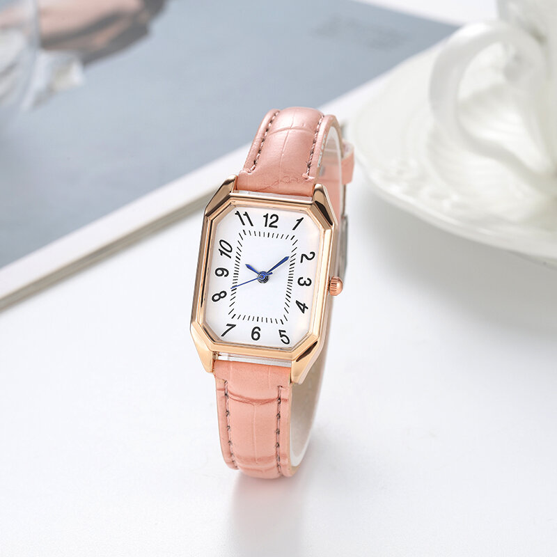 2022 new market best-selling Douyin digital sweet small square ladies small belt watch 2