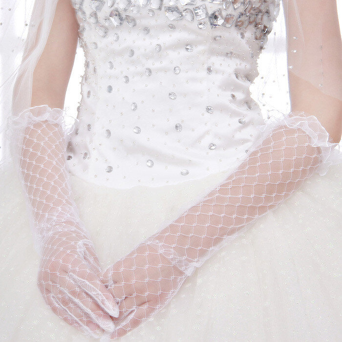 قفازات دانتيل طويلة الأصابع للعروس ، قفازات فستان الزفاف ، متعددة الألوان ، جديدة