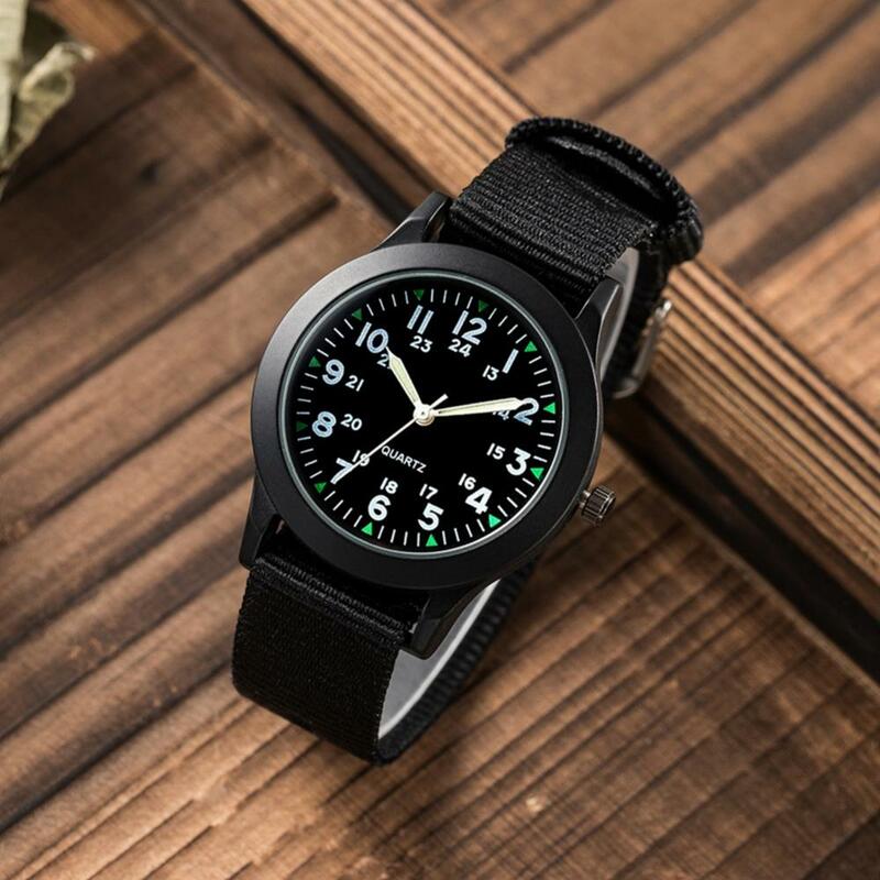 Zegarek na rękę zegarek kwarcowy z okrągłą tarczą moda męska biznes opaska nylonowa sportowy zegarek na rękę