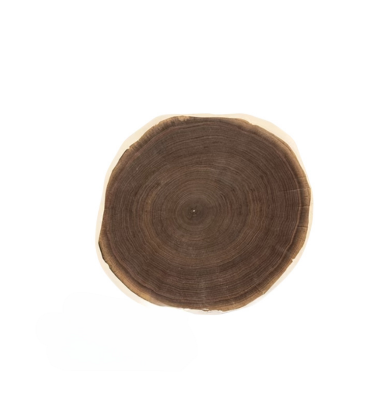 Anillo de árbol de nogal negro Natural, chapa de madera, hermoso anillo anual, chapa decorativa, diámetro exterior: 380/520mm de espesor: 0,3mm