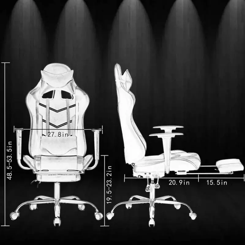 BestOffice-Chaise de Bureau Ergonomique en Cuir PU, pour PC, Gaming, Ordinateur, avec Support Lombaire, à Comcussion, Nouvelle Collection 2023