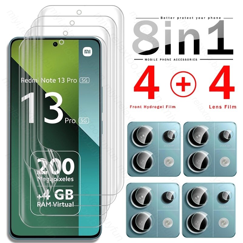 8 in 1 999d Soft Hydro gel Film Displays chutz folie für Xiaomi Redmi Note 13 Pro 5g 4g Kamera Schutz glas Redmy Note13 Pro 5g
