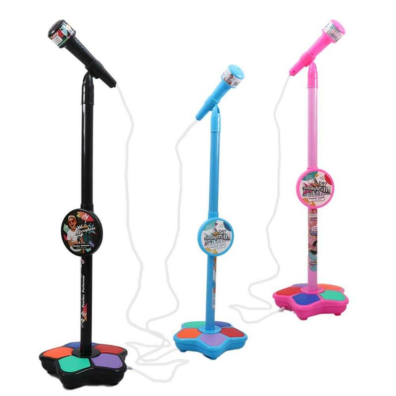 Educational with Stand LED Light Brain-Training Kids Microphone Music Instrument Toys Singing Song Toy Singing Microphone