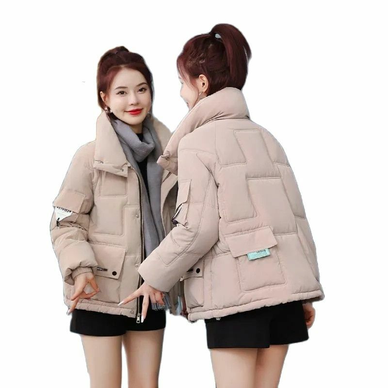 أسفل القطن النساء معطف قصير 2022 الشتاء النسخة الكورية وسادة مبطنة فضفاضة الخبز الملابس طالب الحرارية السيدات ملابس خارجية